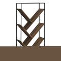 Daphnes Dinnette 32 x 12 x 60 in. Bookcase - Brown Reclaimed Wood-Look - Black Metal DA2618237